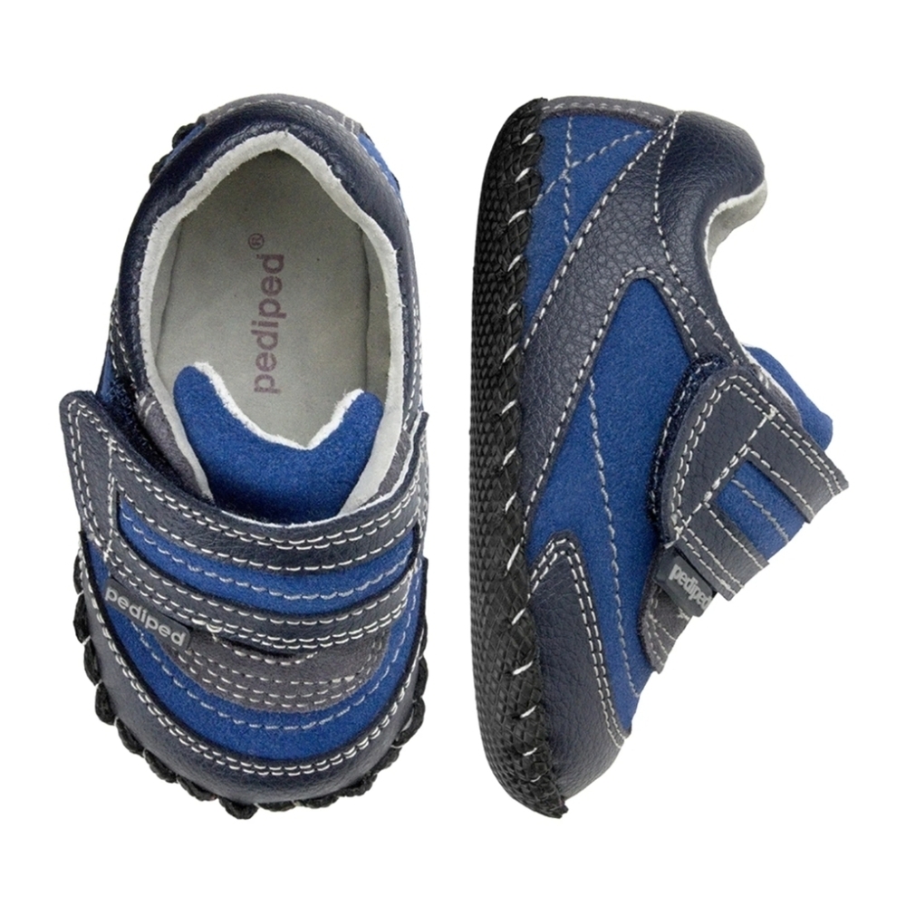 Pediped Navy and Gray Baby Walker Shoes Size 06-12 Months